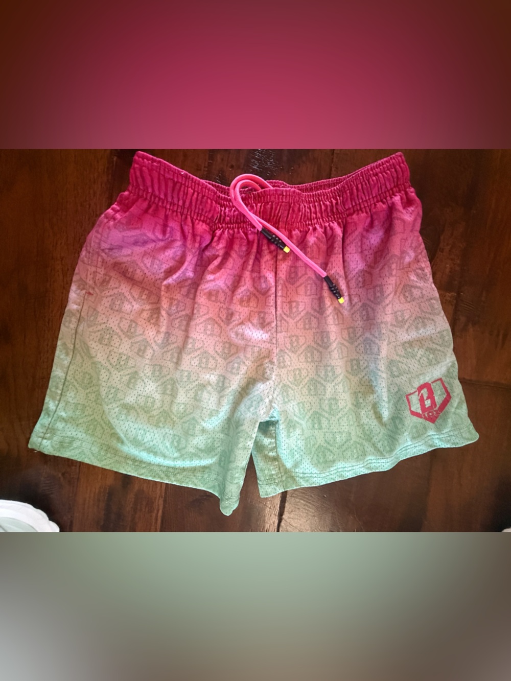 Kids Gradient Pink to Mint Shorts